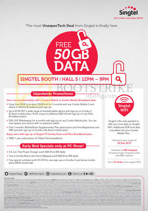 Featured image for Singtel PC SHOW 2015 Broadband, Mobile & TV Offers 4 – 7 Jun 2015