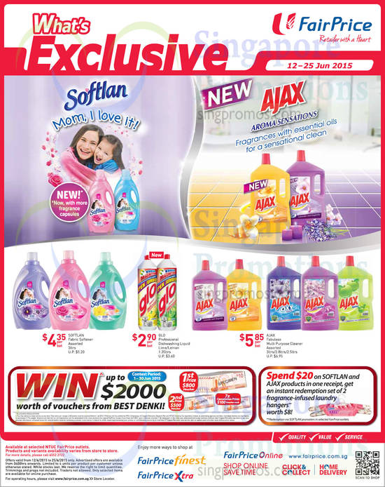 Household Cleaning Items Softlan, Ajax, Fabric Softener, Dishwash Liquid, Multi purpose Cleaner