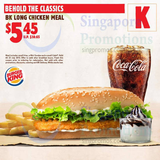 K 5.45 BK Long Chicken Value Meal