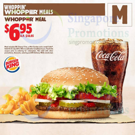 M 6.95 Whopper Value Meal