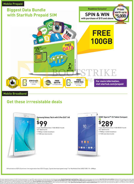 Mobile Prepaid, Tablets Samsung Galaxy Tab A, Sony Xperia Z3 Compact