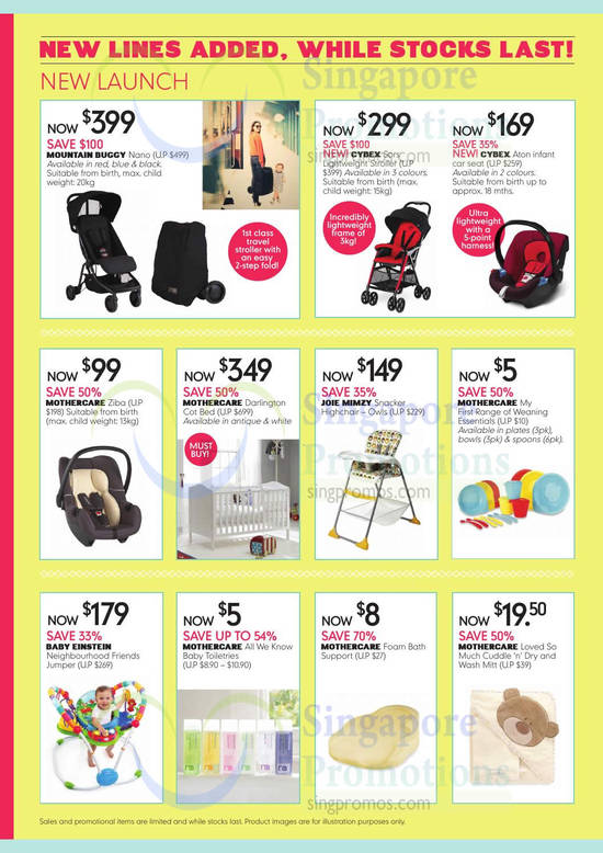 Moutain Buggy, Cybex, Baby Einstein, Joie Mimzy