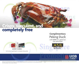 Featured image for (EXPIRED) Mouth Restaurant Complimentary Peking Duck For UOB Cardmembers 5 Jun – 30 Aug 2015
