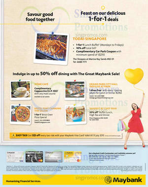 Featured image for (EXPIRED) Todai 1 for 1 International Lunch Buffet For Maybank Cardmembers (Weekdays) 17 – 30 Jun 2015