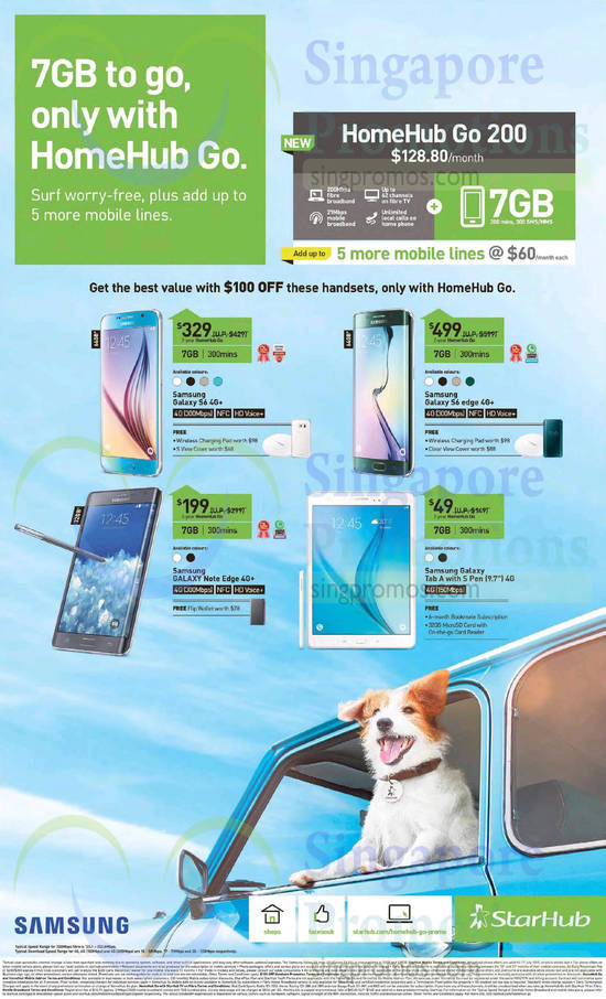 128.80 HomeHub Go 200, Samsung Galaxy S6, S6 Edge, Note Edge, Tab A 9.7