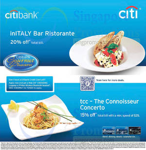 Featured image for inITALY Bar Ristorante & tcc – The Connoisseur Concerto For Citibank Cardmembers 12 Jul 2015