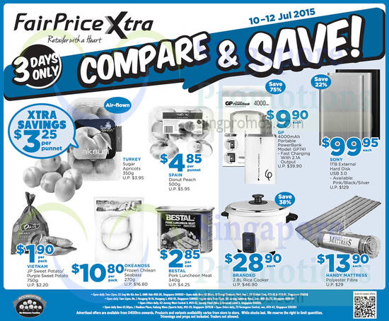 Compare n Save Fruits, Powerbank, Rice Cooker, Mattress, Hard Disk
