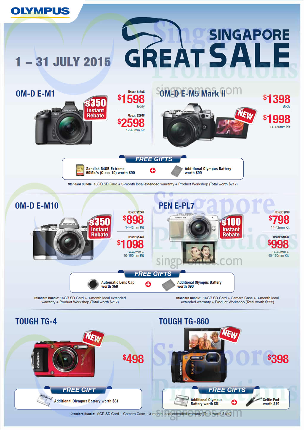 Featured image for Olympus Digital Cameras & Voice Recorders Offers 1 - 31 Jul 2015