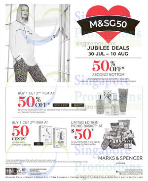 Featured image for (EXPIRED) Marks & Spencer 50% Off Jubilee Deals 30 Jul – 10 Aug 2015