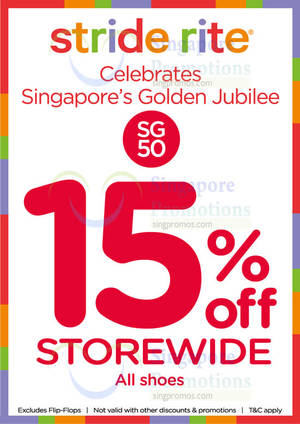 Featured image for (EXPIRED) Stride Rite Storewide 15% OFF All Shoes SG50 Promo 12 – 31 Aug 2015
