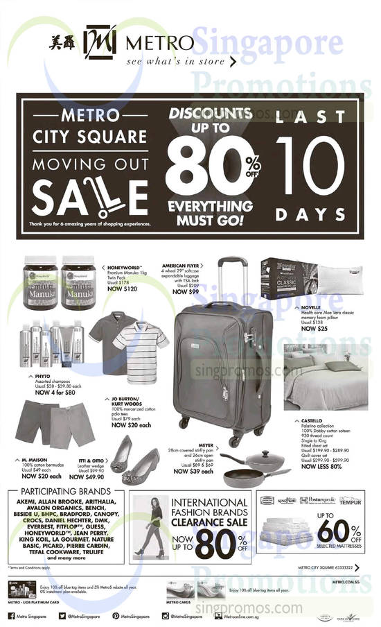 13 Nov Participating Brands, Clearance Sale, Bedsheet Set, Luggage. Polo Tees