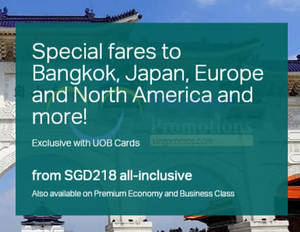 Featured image for (EXPIRED) Cathay Pacific fr $218 Promo Fares For UOB Cardmembers 27 Sep – 20 Oct 2015