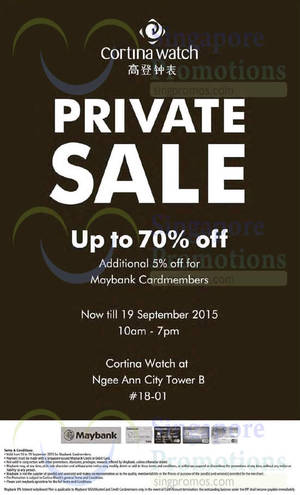 Featured image for (EXPIRED) Cortina Watch Private Sale @ Ngee Ann City 16 – 19 Sep 2015