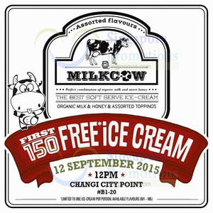 Featured image for (EXPIRED) Milkcow New Outlet FREE Ice Cream Giveaway @ Changi City Point 12 Sep 2015