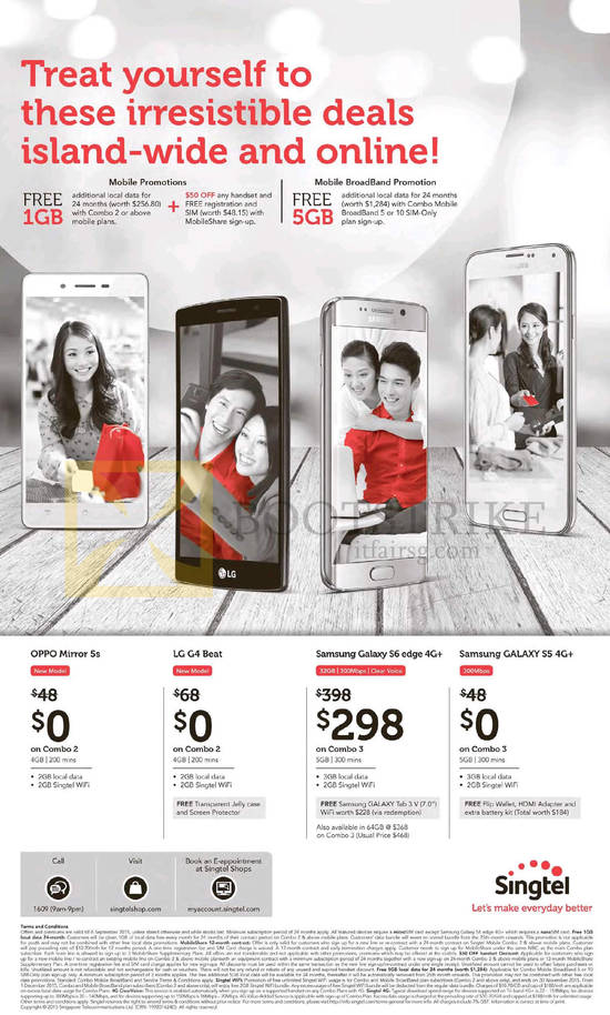 Mobile Oppo Mirror 5s, LG G4 Beat, Samsung Galaxy S6 Edge, Galaxy S5