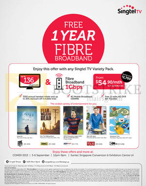 Featured image for (EXPIRED) Singtel COMEX Broadband, Mobile & TV Offers 3 – 6 Sep 2015
