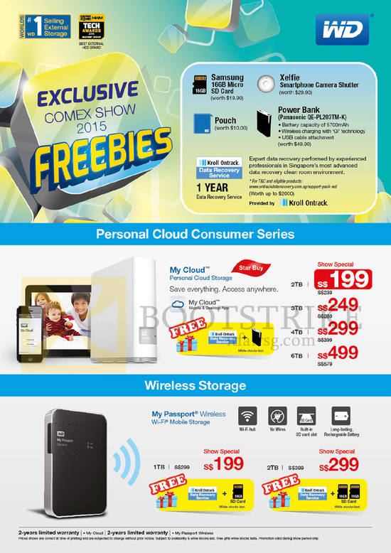 Western Digital Storage My Cloud Personal Cloud 2TB, 3TB, 4TB, 6TB, My Passport Wireless Wi-Fi Mobile 1TB, 2TB, Free Gifts