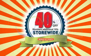 Featured image for (EXPIRED) World Of Sports 40% Off Storewide Sale 24 – 27 Sep 2015