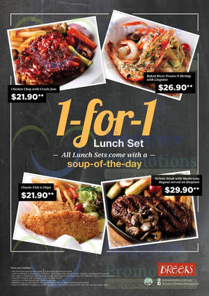 Featured image for (EXPIRED) Breeks 1-for 1 Lunch Set Weekday Promotion 9 – 30 Oct 2015