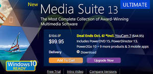 Featured image for (EXPIRED) CyberLink Media Suite 13 Ultimate 45% OFF Promotion 2 – 6 Oct 2015