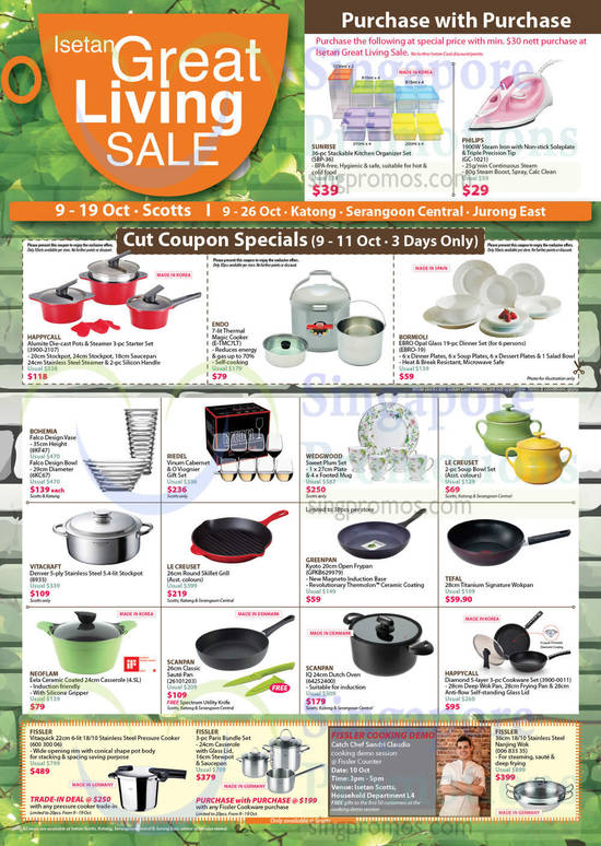 Great Living Sale. Cut Coupon Specials, Cookware