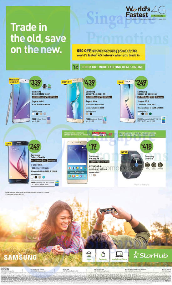 Samsung Galaxy Note 5, S6 Edge, S6 Edge Plus, S6, A8, Gear 2