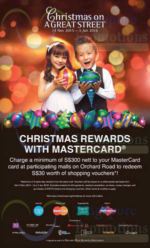 Featured image for (EXPIRED) Christmas On A Great Street MasterCard Promotion @ Orchard Road 14 Nov 2015 – 3 Jan 2016