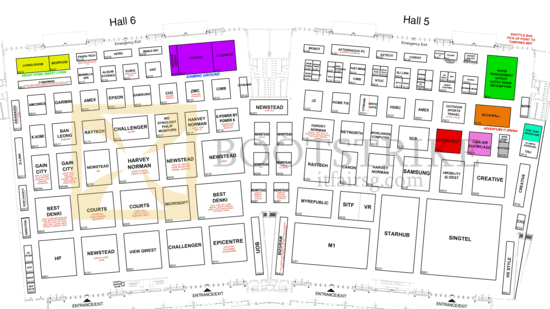 Floor Plan Map Full Hall 5, Hall 6, Singapore Expo SITEX 2015