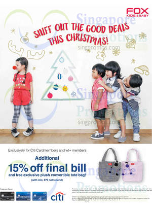 Featured image for (EXPIRED) Fox Kids & Baby 15% Off For Citibank Cardmembers 27 Nov – 13 Dec 2015