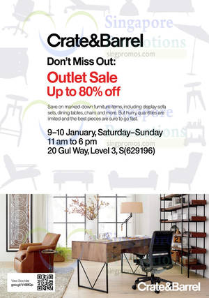 Featured image for (EXPIRED) Crate and Barrel & CB2 Warehouse Sale 9 – 10 Jan 2016