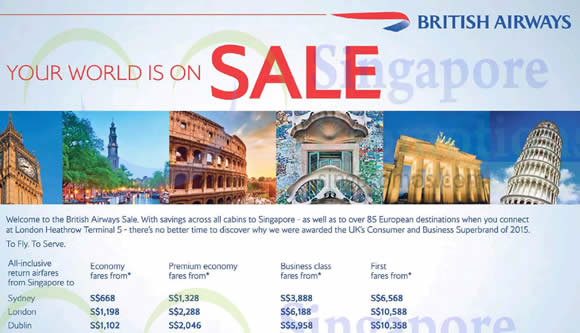 Featured image for British Airways fr $668 Promo Fares 21 Feb - 14 Mar 2016