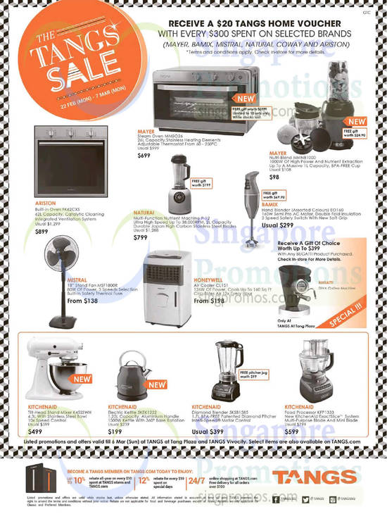 Tangs Mayer Kitchenaid 26 Feb 2016