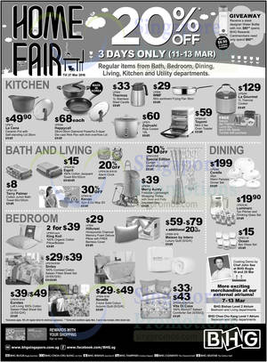 Featured image for (EXPIRED) BHG 20% Off Home Fair 11 – 13 Mar 2016
