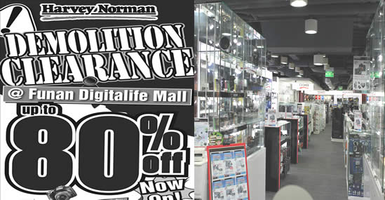 Featured image for Harvey Norman Clearance Up to 80% off @ Funan Digitalife Mall From 9 Apr 2016