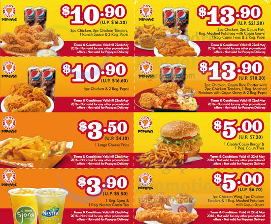 Popeyes Dinein Discount 13 Apr 2016