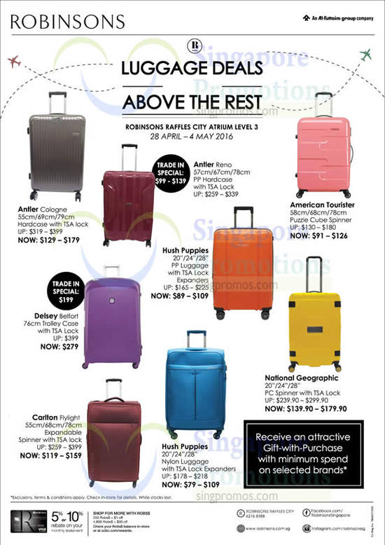 travel luggage specials