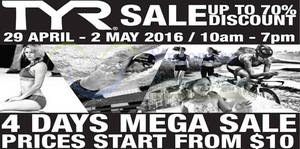 Featured image for (EXPIRED) TYR Sale Up To 70% Off from 29 Apr – 2 May 2016