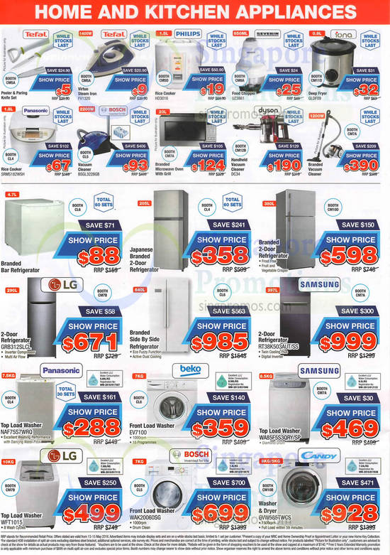 Fridges, Iron, Rice Cooker, Washer, Ovens