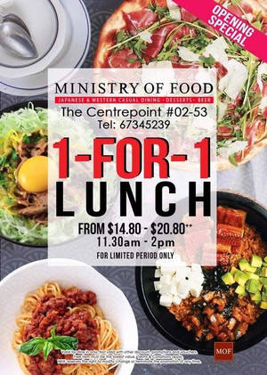 Featured image for (EXPIRED) Ministry of Food 1-for-1 Lunch Special at Centrepoint From 3 May 2016