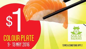 Featured image for (EXPIRED) Sakae Sushi $1 Colour Plate Promotion from 9 – 13 May 2016