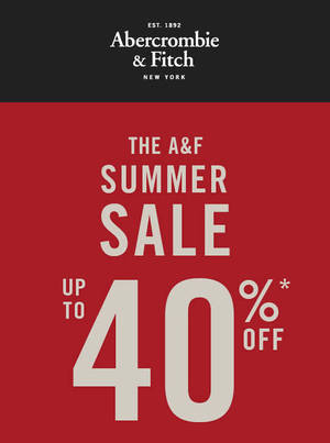 Featured image for (EXPIRED) Abercrombie & Fitch Summer Sale from 8 – 14 Jun 2016