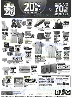 Featured image for (EXPIRED) BHG 20% Off Regular Items (Selected Categories) from 3 – 26 Jun 2016