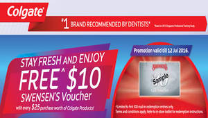 Featured image for (EXPIRED) Colgate Spend $25 & Redeem Free $10 Swensen’s Voucher at FairPrice from 17 Jun – 12 Jul 2016