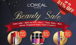 Featured image for (EXPIRED) L’Oreal Paris, Garnier & Maybelline Up To 81% Off Expo Sale from 24 – 26 Jun 2016