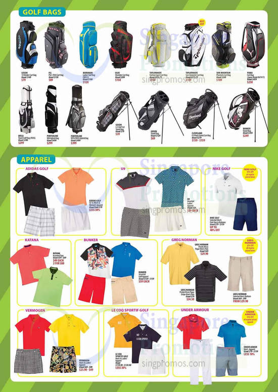 Golf Bags, Apparel