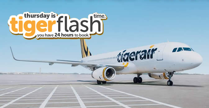 Featured image for TigerAir: Fr $0* Promo Fares to 8 Destinations 24hr Tigerflash Sale from 27 - 28 Oct 2016