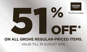 Featured image for (EXPIRED) Grohe: 51% Off All Reg-Priced Items from 6 – 31 Aug 2016