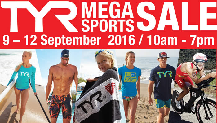 Featured image for TYR: Mega Sports Sale - Up To 70% Off from 9 - 12 Sep 2016