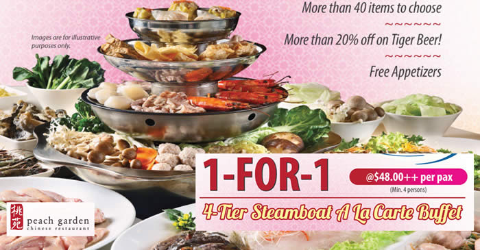 Featured image for Enjoy 1-for-1 Peach Garden's 4-Tier Steamboat A La Carte Buffet at Thomson Plaza from 21 Oct - 31 Dec 2016