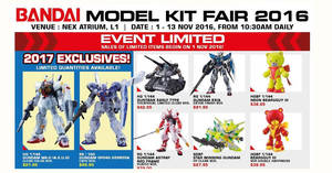 Featured image for (EXPIRED) BANDAI Model Kit Fair 2016 at Nex from 1 – 13 Nov 2016